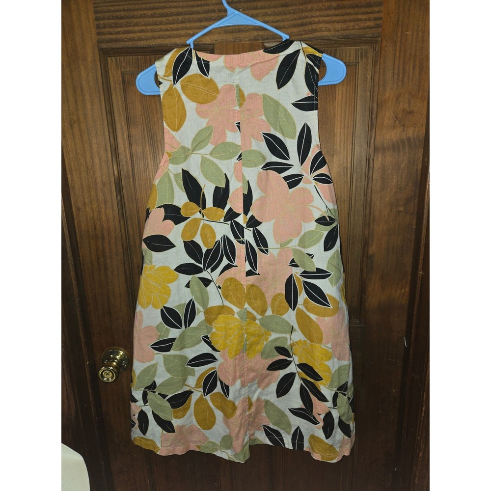 Rachel Zoe Womens Small Floral Linen V-Neck Sleeveless Shift Dress 100% linnen‎ - Picture 3 of 5